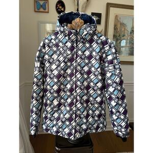 Core Powder Room Women’s Ski Snowboard Jacket Coat Purple Turquoise XL